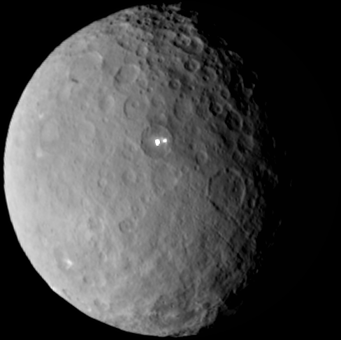 Ceres rotates in this sped-up movie comprised of images taken by NASA's Dawn mission during its approach to the dwarf planet. The images were taken on Feb. 19, 2015, from a distance of nearly 29,000 miles (46,000 kilometers).   Image credit: NASA/JPL-Caltech/UCLA/MPS/DLR/IDA
